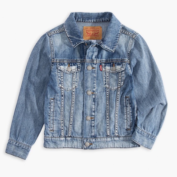 LEVI’S Trucker Denim Classic Snap Jacket Medium Wash Toddler Size 4T EUC - Picture 1 of 16